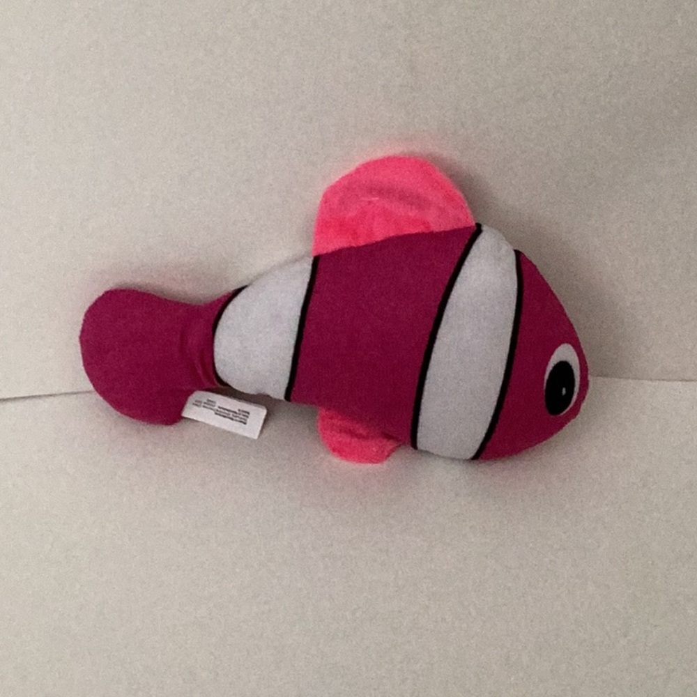 Pink and White Plush Fish Toy